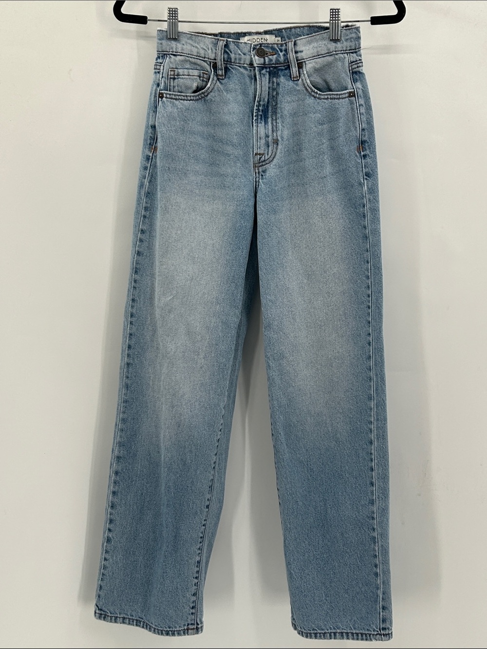 Hidden Jeans Straight Leg Women Size 24 Light Blue